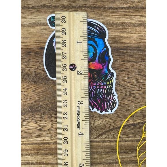 Tie Dye Viking Skull Sticker - Picture 3 of 5